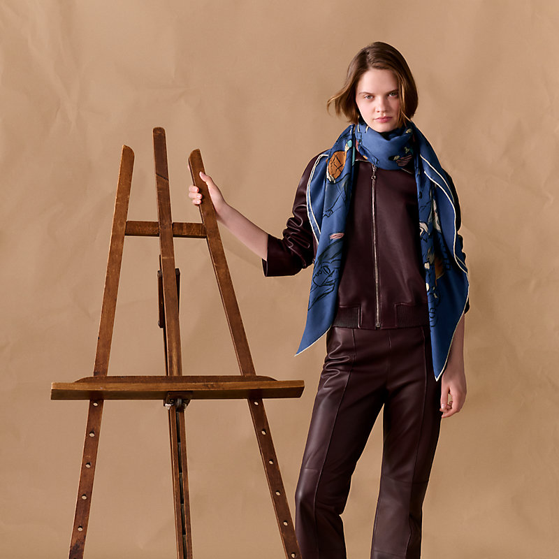 Paddock shawl 140 - Grey | Hermès USA